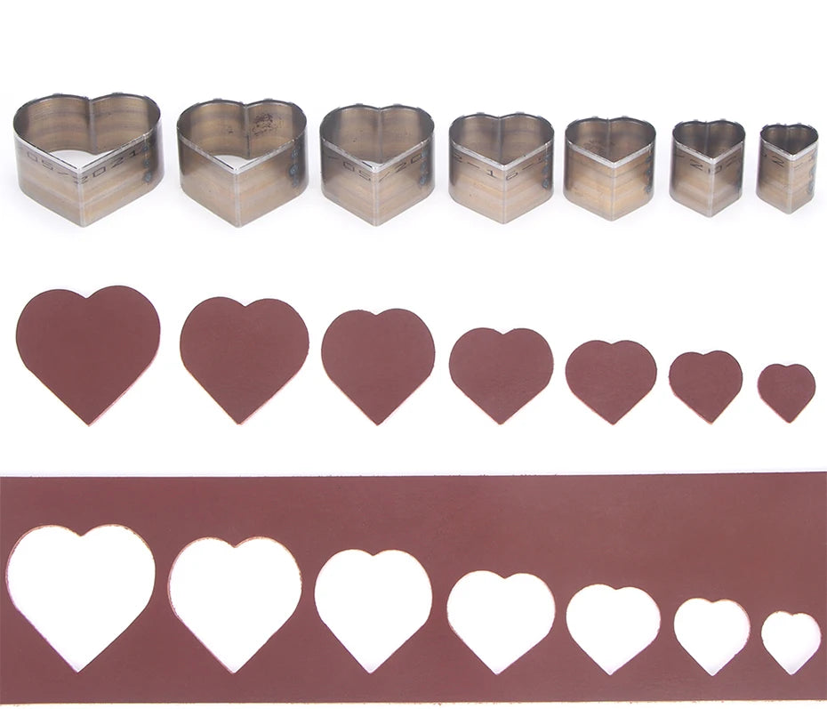 7Pcs Leather Die Cutter Hollow Punching Tool Cutting Mold Punching Die Set for Handmade DIY Leather Craft 20/25/30/35/40/45/50mm