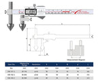 Round Hole Center Distance Digital Caliper 10mm 20mm Cone Probe Measuring Hole Center Distance Hole Distance Center Line Caliper