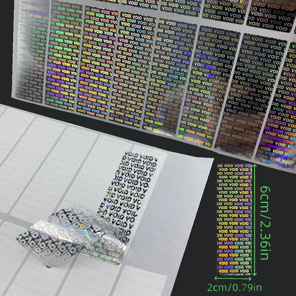 112pcs/240pcs Holographic Labels Tamper Evident Sealing Void Security Stickers for Gift Box Shipping Box Commercial Package