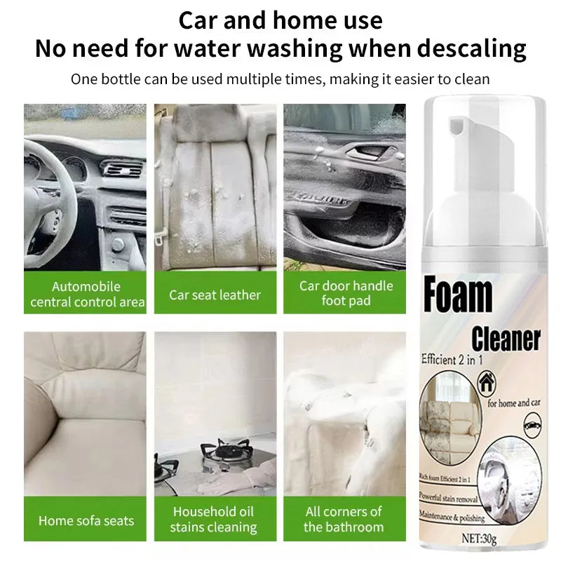 Multifunctional Foam Cleaner Car Interior Stain Removal and Cleaning Leather Seat Home Foam Cleaner Spray Maintenance Wash