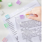 Candy Color Push Paperclip Pusher Transparent Test Paper File Storage Clip Bookmark Student Stationery School Office Supplies