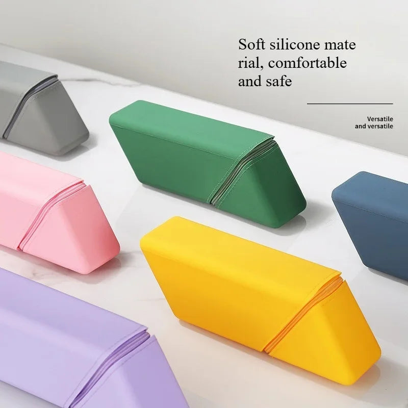 Stylish Silicone Pen Holder-Foldable Desktop Organizer for Office & Study,Multi-Purpose Stationery Cup,Perfect Gift for Students