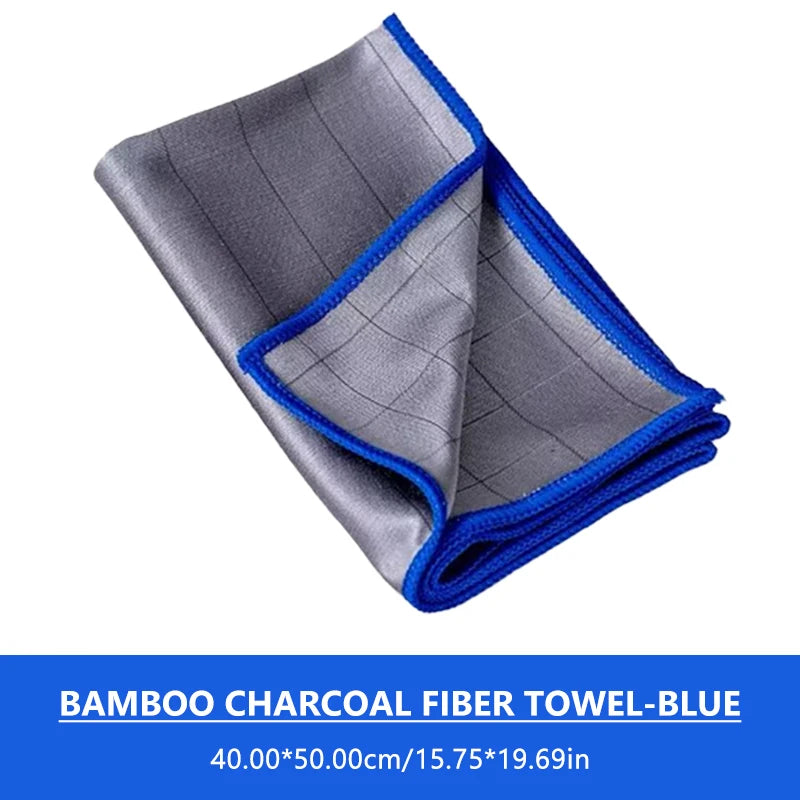 SEAMETAL Microfiber Carbon Cloth to Wipe Windows Wine Glasses Tableware Glass Cleaning Cloth Carbon Fiber Rag for Car Home Clean
