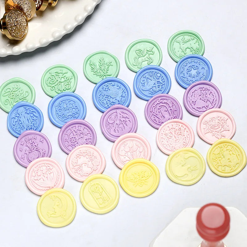 Star Sky Lotus Rose Pattern Wax Seal Stamp Retro Sealing Wax Stamp Replace Head Flowers Leaf Decorate Gift