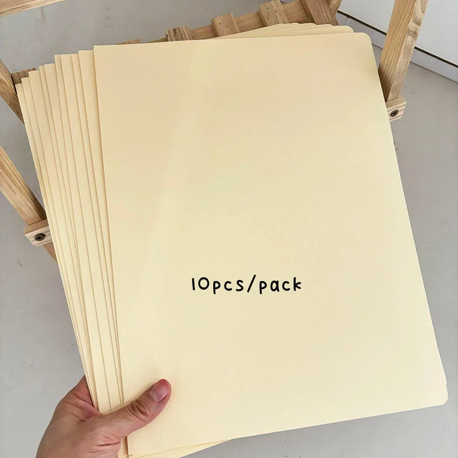 SKYSONIC 5pcs/10pcs/20pcs A4 Manila File Folders, Great For Organizer And Easy Files Storage,Khaki Folder Papers