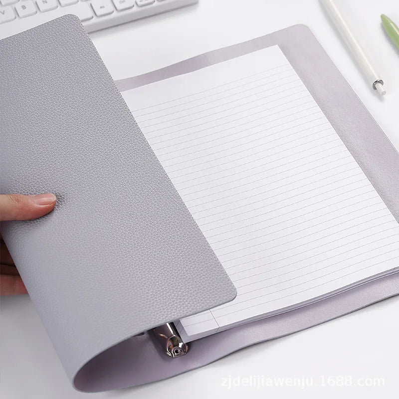 New A4 PU Leather Notebook Binder, Refillable 3/4 Round Ring Binder Cover for A4 Filler Paper, Notebook Personal Planner Binder