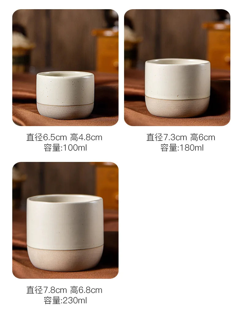 Vintage Coffee Mug 100ml 180ml 230ml Ceramics Tea Cup Japanese-style Cafes Drinkware Stoneware Espresso for Restaurants Hotels