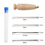 Leather Sewing Awl Set Metal/Wood/Plastic Multifunctional Shoes Repair Tool Kit Punch Stitching Needles DIY Candle Mold Punching