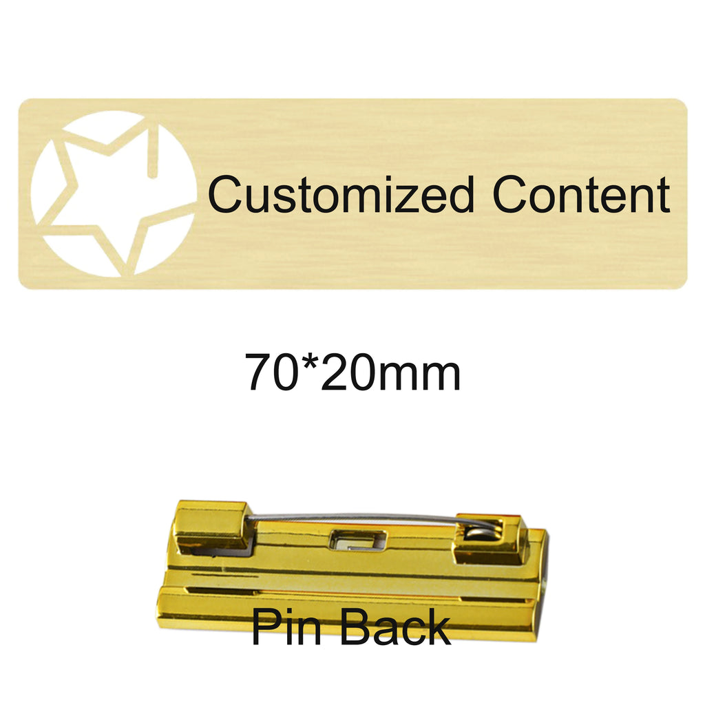 Customized Brooch Pin Personalize Engrave Your Text Logo Business ID Plate Copper Letterbox Mailbox Tag Name Badges