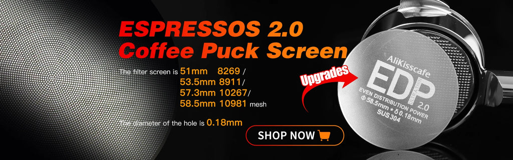 Alikisscafe Espresso Puck Screen 0.2mm Thickness 51mm 53.5mm 58.5mm Reusable Stainless Steel Heat Resistant Mesh Barista Tools