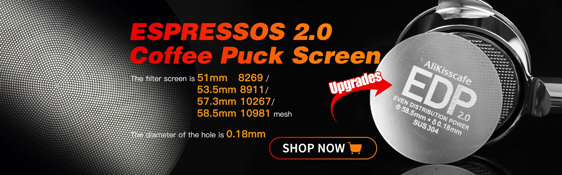 Alikisscafe Espresso Puck Screen 0.2mm Thickness 51mm 53.5mm 58.5mm Reusable Stainless Steel Heat Resistant Mesh Barista Tools