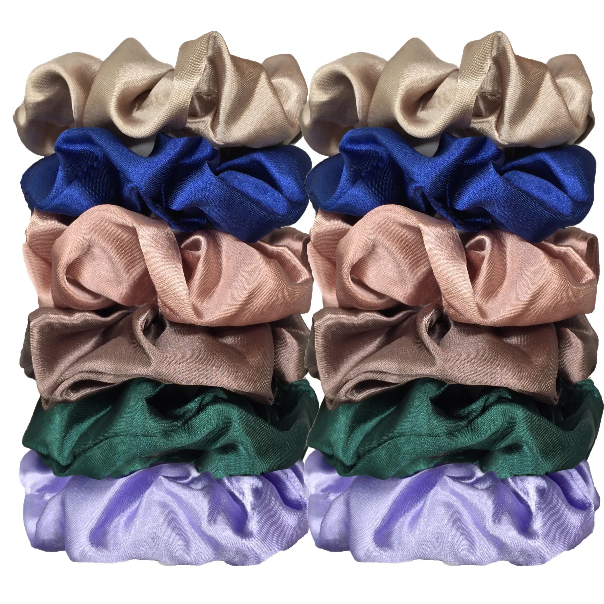 12/8pcs Premium Satin Large Intestine Hair Bands for Women Hundreds of Fabric Rubber Bands Hair Accessories