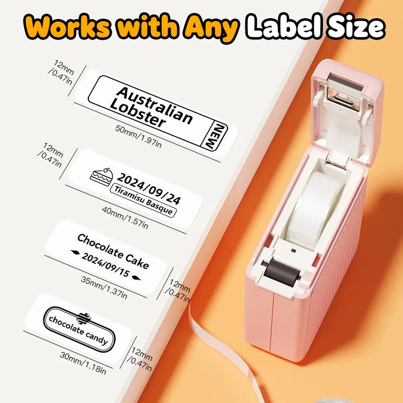 DOLEWA T01 Label Printer Portable Mini Thermal Printer Without Ink Bluetooth Wireless Labeling Machine DIY Barcode Sticker