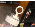 DIY 400MLSchool Bottle Plastic Customize Print Name Kid's Children Cup Straw Tube Ring Handle Easy Take Food Safety Material