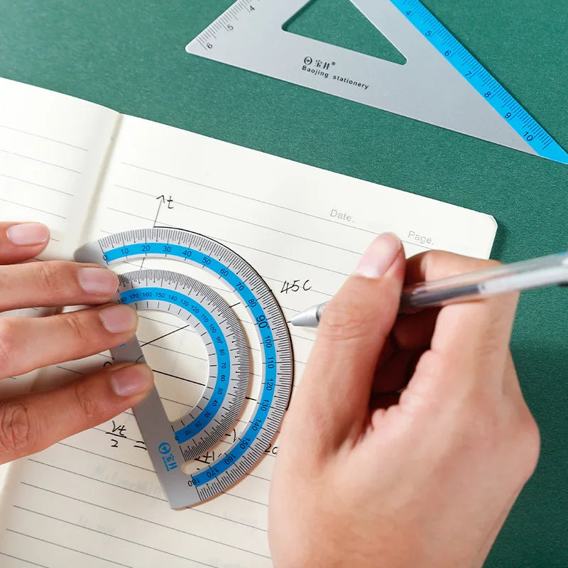 4-Piece Aluminum Ruler Set - Multi-Size Measuring Tools for School, Office & DIY Projects