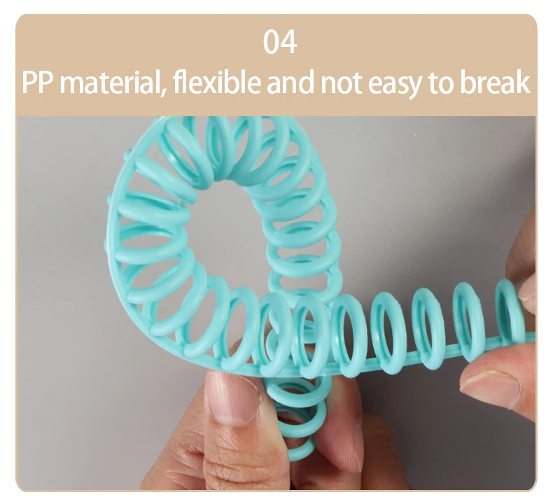 10Pcs A4/B5 Soft Plastic Loop Wire Binding Rings for Loose-Leaf Notebooks Spiral Coil Binding Strips Fastener Rings