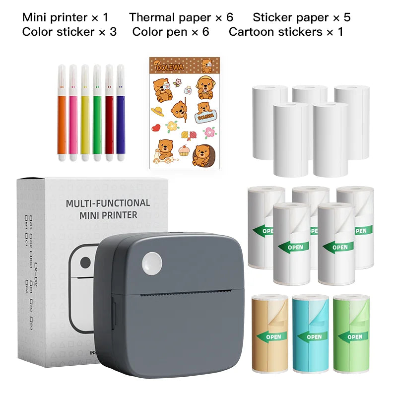 Mini Portable Wireless Label Printer  DOLEWA D2 Wireless Function, Thermal Sticker Maker, Handheld Tips, Learning Marking