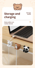 2/3pcs Cute Cartoon Desktop Cable Organizer Managers Self-Adhesive Winder Wire Cord Management Earphone Data Cable Clips Holder