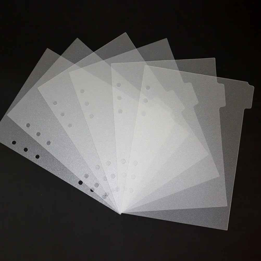 A5 Divider Tabs With Monthly Stickers 6-Hole Round Ring Transparent Pp Insertable Dividers For Loose Leaf Notebook Binder