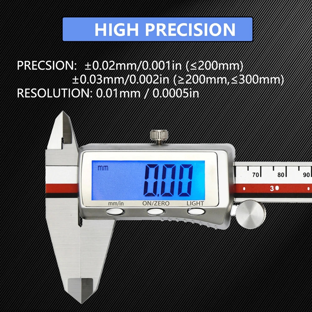 MaxGeek Rechargeable Digital Vernier Caliper with Back Light Function USB-C Charging Measuring Tools 150mm/200mm/300mm