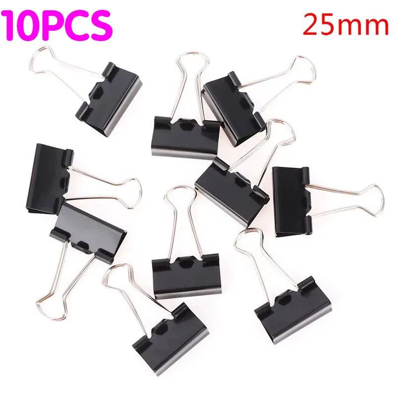 10/20/30/40/50Pcs Black Metal Binder Clips 25mm/ 32mm Notes Letter Paper Clip Office Supplies Binding Securing