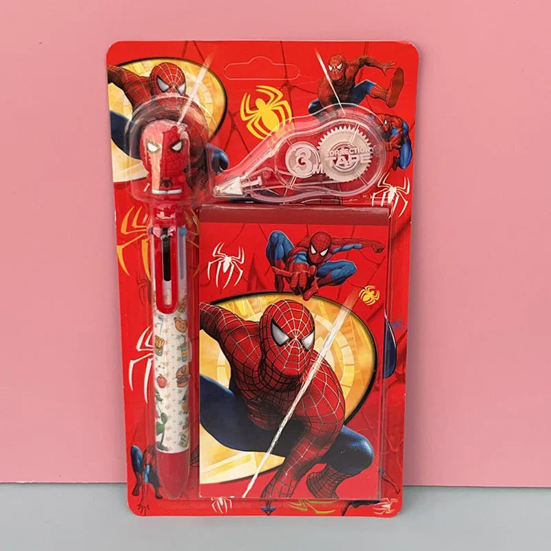 New Cartoom Spiderman Themed Stationery Set for Students with Pencil Pen Sharpener Eraser Ruler - School Supplies Gift
