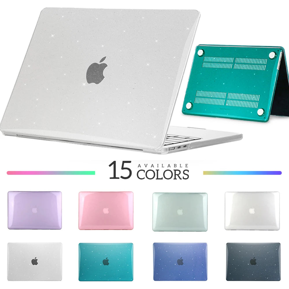 Glitter Laptop Case For Macbook 15 A1707 A2941 A2141 Laptop Case For Apple Macbook Case Bag For Air 13 A2681 A2337 A1466 A2338