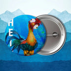 Heihei blakc Moana name Tamatoa Badge on Backpack Clothes decoration Tinplate Round Brooch Funny Custom Gifts for Friend