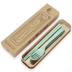 Fork Spoon Chopsticks Bowls Cup Dish Dinnerware Set High Grade Wheat Straw Tableware Children's Unbreakable Dishes Camping Set