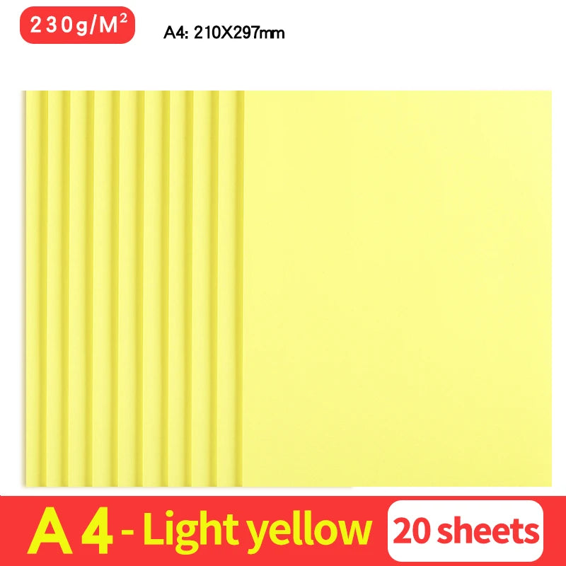 20Sheets 230G A4 Color Cardstock Paper Business Card Cardboard DIY Gifts Card Scrapbook Materials Drawing Card Art Supplies