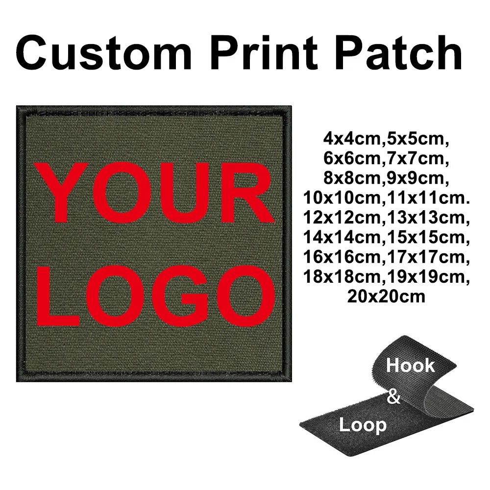 Army Green Background Patch Logo Custom Personalized Name Patches Stripes Badge Tags Chevrons Armband Hook Loop For Clothes