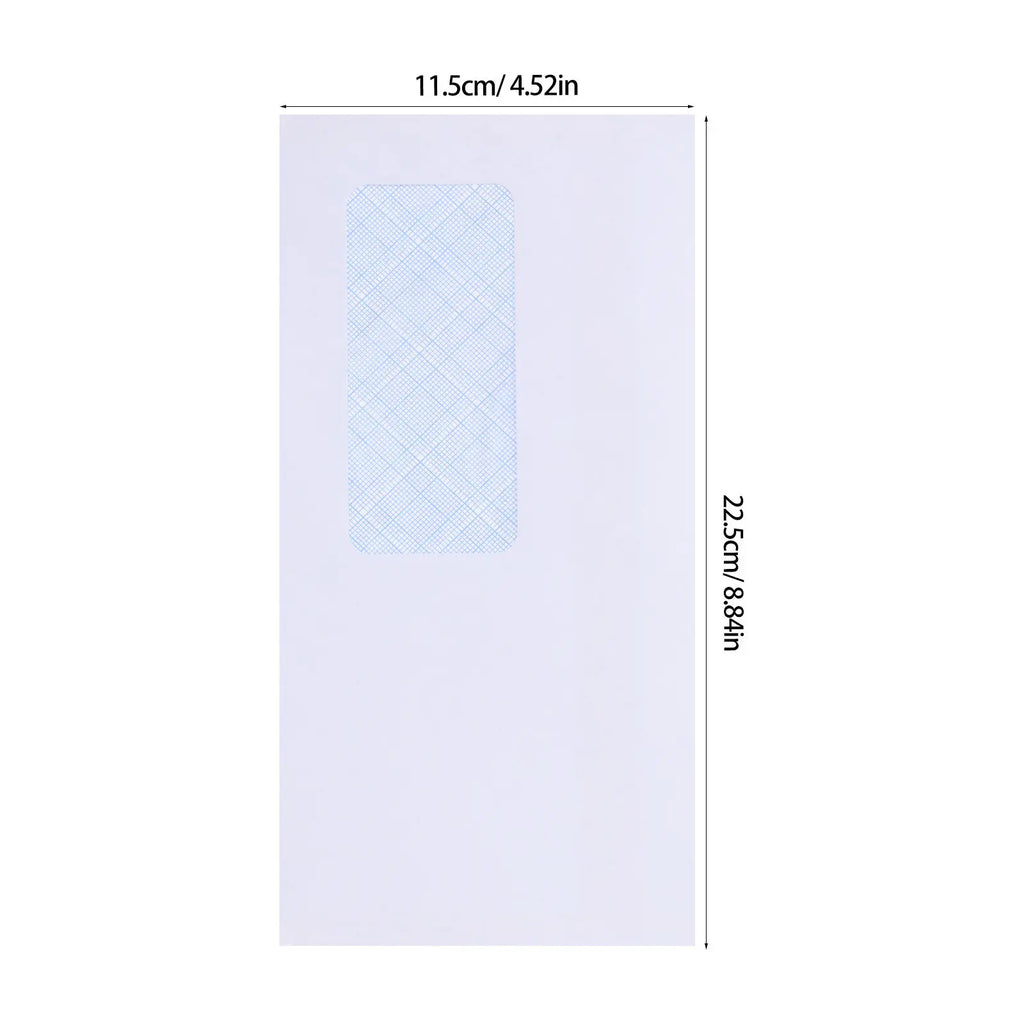 50Pcs White Self-Adhesive Security Envelopes Left Windowed for Letters Receipts Cash Documents Storage Mailing Stationery