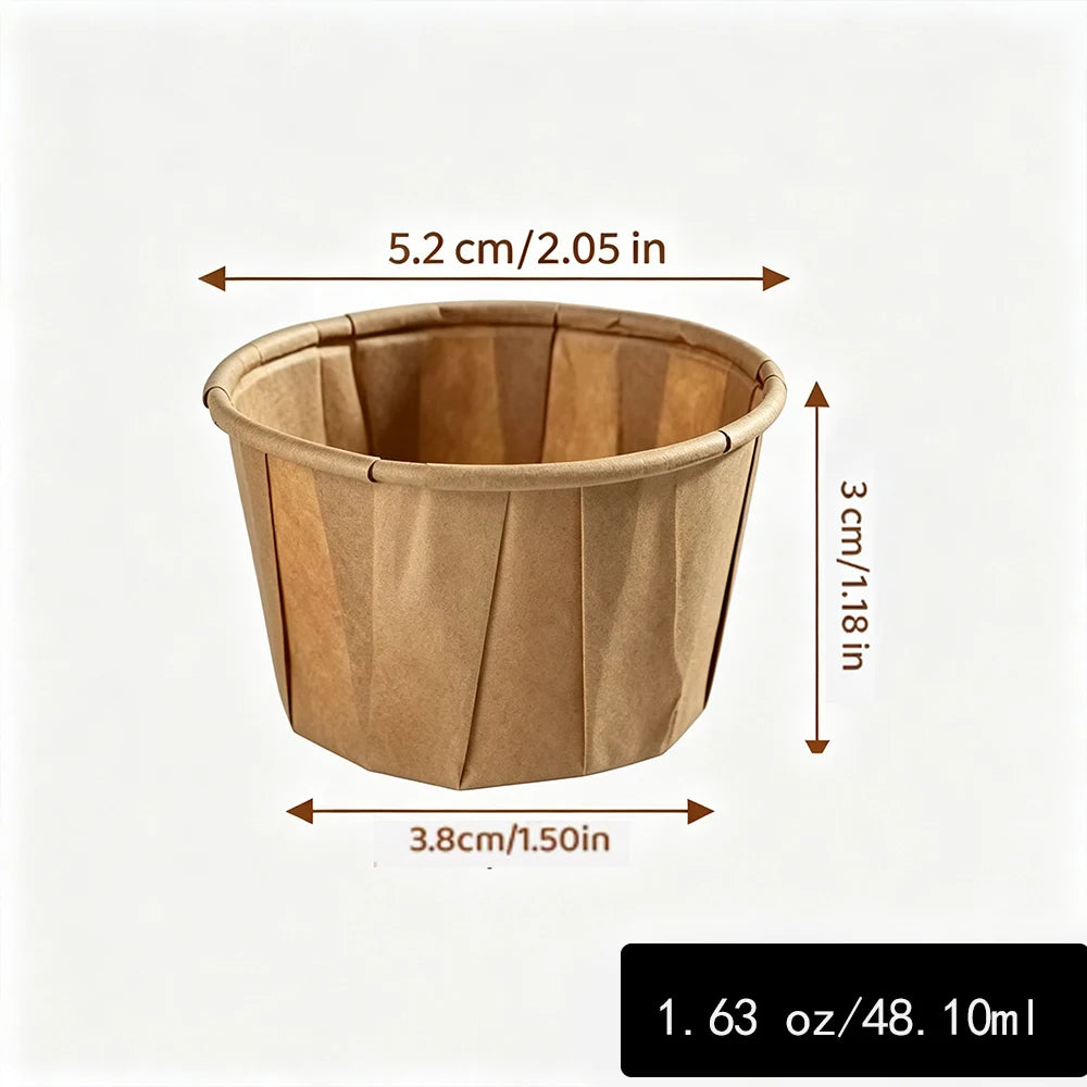 100pcs Disposable Paper Medicine Cups 1.63oz Mini Paper Cup for Medication Pills Distribution Food Tasting Cups Sauce Cups