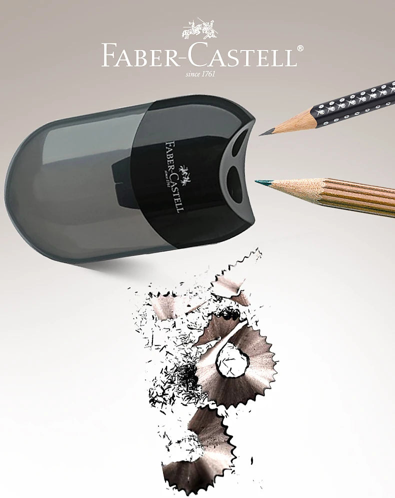 1pc Faber Castell Pencil Dual Single Hole Sharpener Cute Stationery Easy and Tidy Sharpening for Standard and Jumbo Pencils