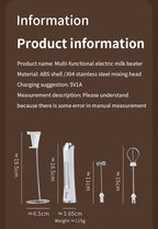 Bincoo Electric Milk Frothers Handheld Wireless Blender USB Mini Coffee Maker Whisk Mixer Cappuccino Cream Egg Beater Blender