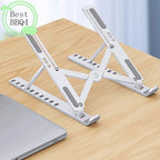 (BBQ4)Universal Laptop Stand Adjustable Notebook Holder For Macbook Non-slip Foldable Cooling Base Bracket For Tablet Phone