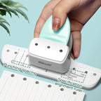 KW-TRIO Multi-Colored Loose-Leaf Hole Punch with 4mm Small Aperture Multi-Hole Punch with Ruler Design Portable Hole Punching