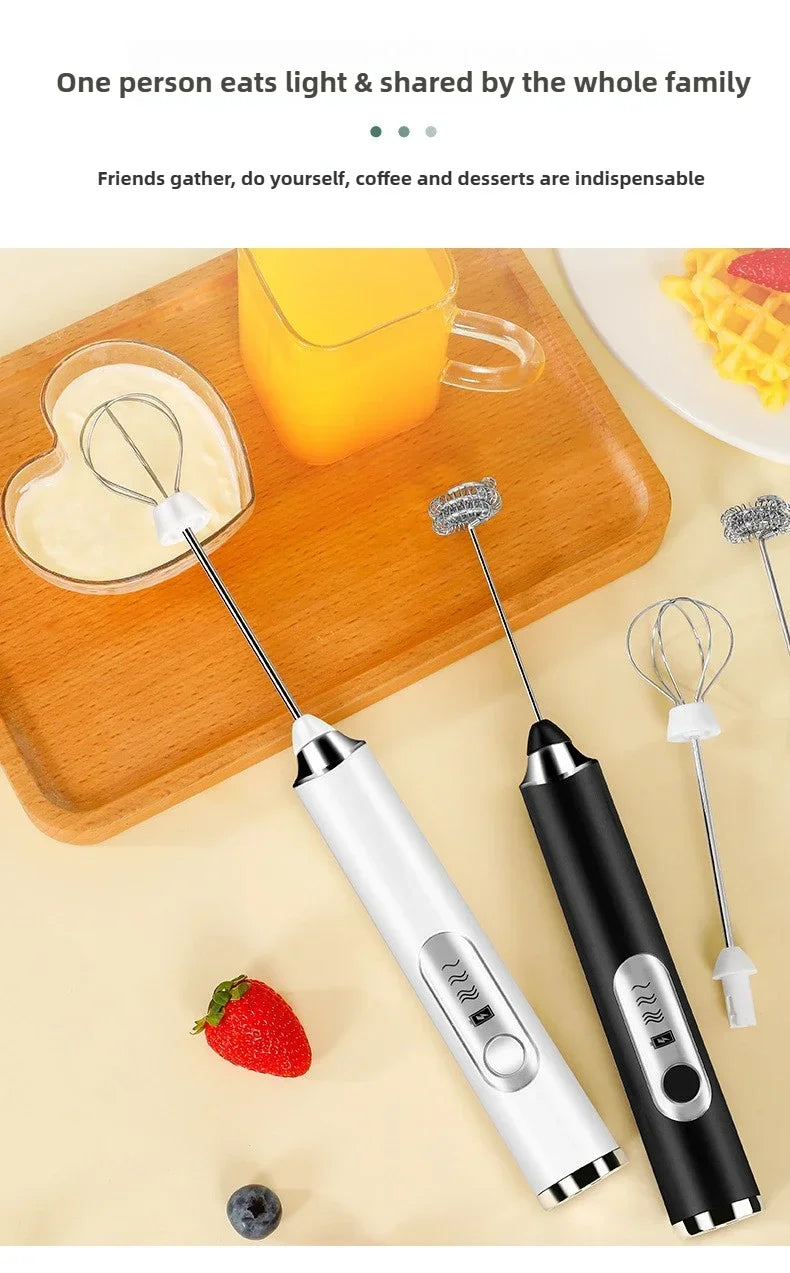 Egg Beater Handheld Electric Milk Frother Maker Drink Foamer Mixer Coffee Creamer Whisk Frothy Stirring Home Kitchen Gadgets