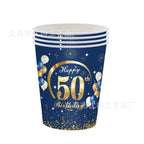 18th 30th 40th 50th 60th 70th Birthday Decorations Men Women Blue Birthday Happy Birthday  Plates Cup Tableware Anniversary