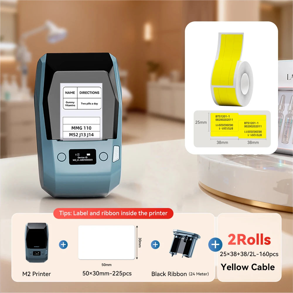 Niimbot M2 Thermal Transfer Label Printer 300 DPI High Definition Wireless 20-50 MM Print Width Label Maker Support Phone/PC