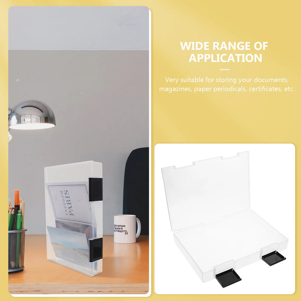 1Pcs A5 Paper Storage Box Premium Thick Plastic File Container for Documents Books Files Efficient Organization Desktop Study