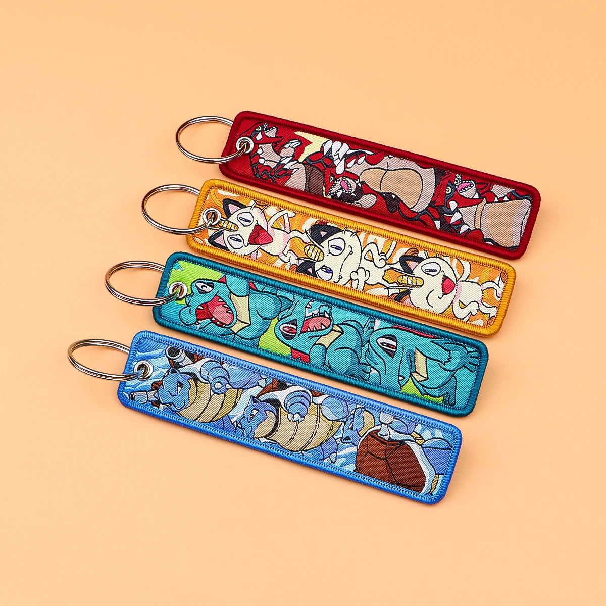 Kawaii Japanese Elf Anime Embroidery Key Fobs Key Tag Motorcycles Cars Backpack Chaveiro Keychain Fashion Keyring Friends Gifts