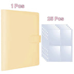 A5 Notebook Photocard Binder 25pcs Page(4 Grids)  PU Leather Loose Leaf Organizer Photo Binder Book Kpop Photo Albums Idol Cards