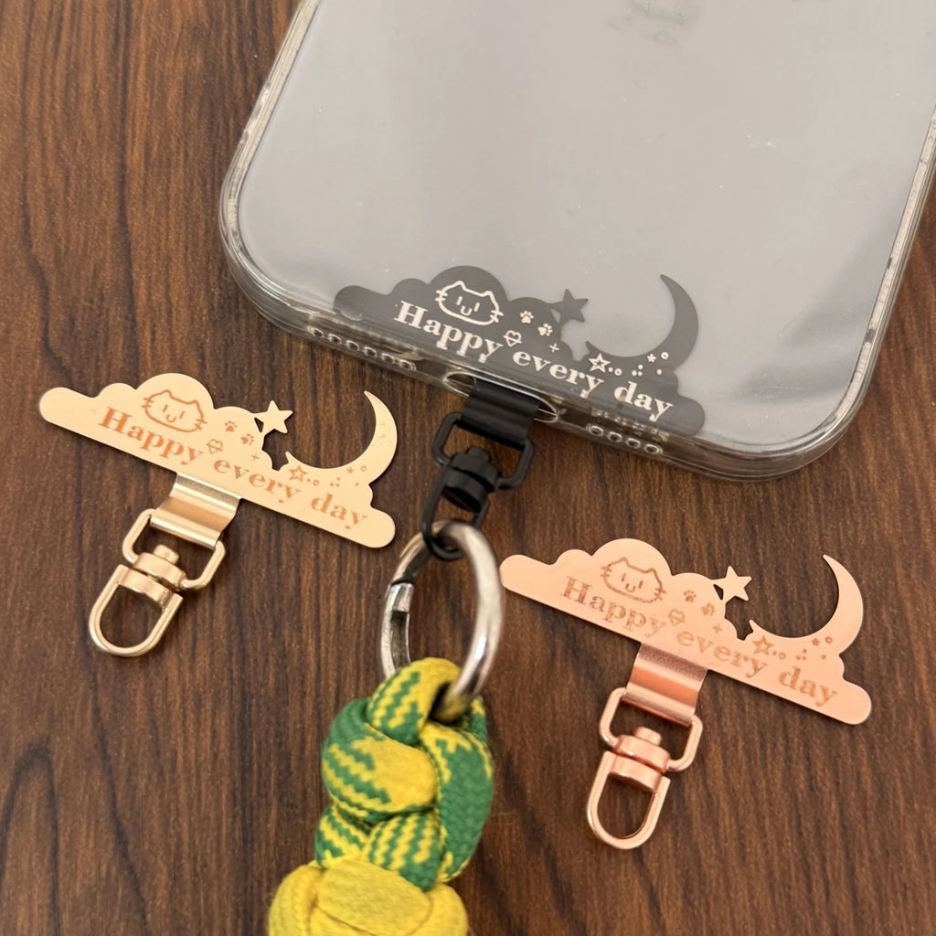 4-1Pcs Phone Lanyard Patch Anti-Lost Replacement Phone Tether Tabs Metal Cute Mobile Phone Lanyard Tether Tabs Patch Clips Ins