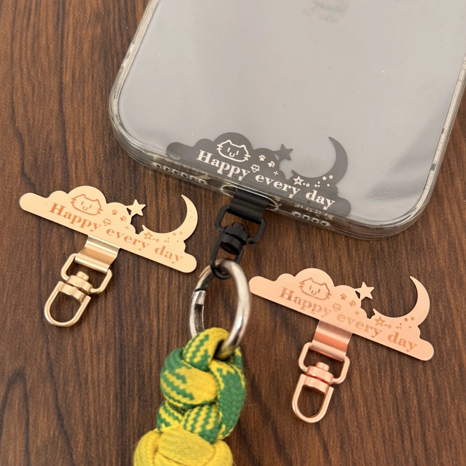 4-1Pcs Phone Lanyard Patch Anti-Lost Replacement Phone Tether Tabs Metal Cute Mobile Phone Lanyard Tether Tabs Patch Clips Ins