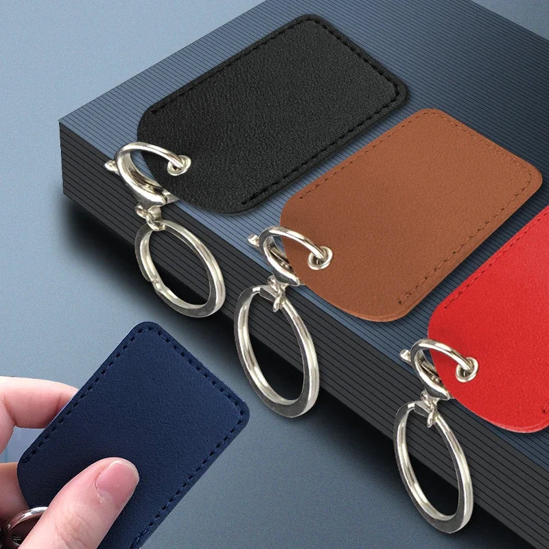 1PCS PU Leather Mini Card Holder Keychain Key Ring Door Lock Access Tags ID Card Case Keychain Access Card Bag Key Tag Ring