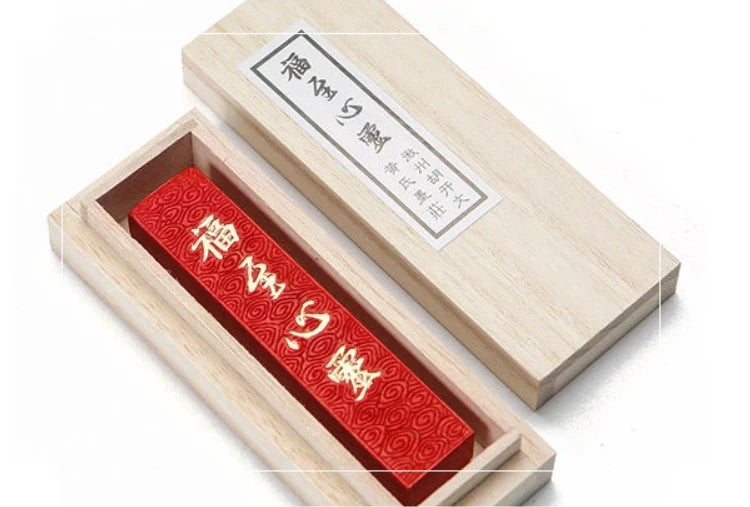 Cinnabar InkStick Handmade Chinese Sumi Solid Ink Stick for Calligraphy and Chinese Traditional Painting Ink Stick Stone Tools