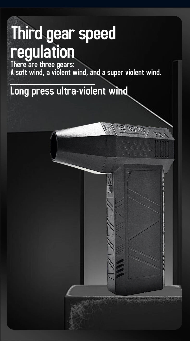 Powerful Turbo Air Blower 130000RPM Cordless Dust Cleaner With 4000mAh Battery, 3 Speed Levels, Magnetic Nozzle For Home