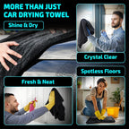 AUTOBRIGHT Microfiber 60*90cm 1300gsm One Wipe Drying Towel Car Wash Cloth Premium Cloth Thicken Soft Professional Car Cleaning
