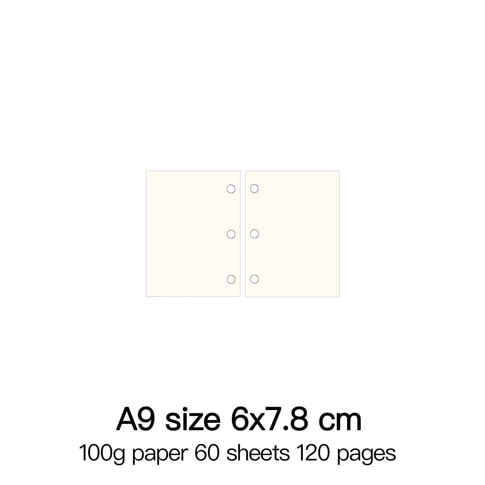 High Quality Ring Binder Notebook A5 Personal A6 A7 A8 Size Insert Refills Loose Leaf Spiral Diary Planner Inner Core 100g Paper